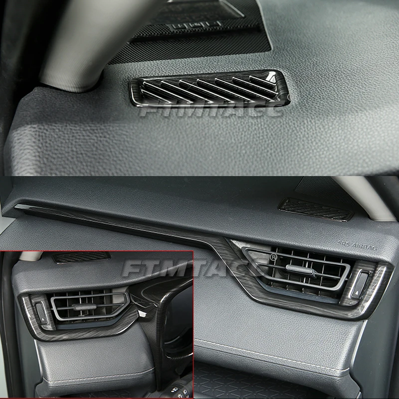 ABS Black Wiredrawing Car Gear Shift Panel Frame Cover Trim For Toyota RAV4 2019 2020 2021 2022 2023 RAV 4 XA50 Accessories