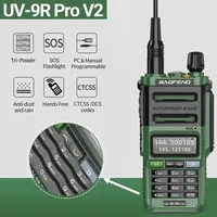 UV 9R Pro V2 Baofeng IP68 Waterproof Walkie Talkie Tri-Power Type-C Charger Dual Band Ham CB Radio Two Way Radio of UV 9R Plus