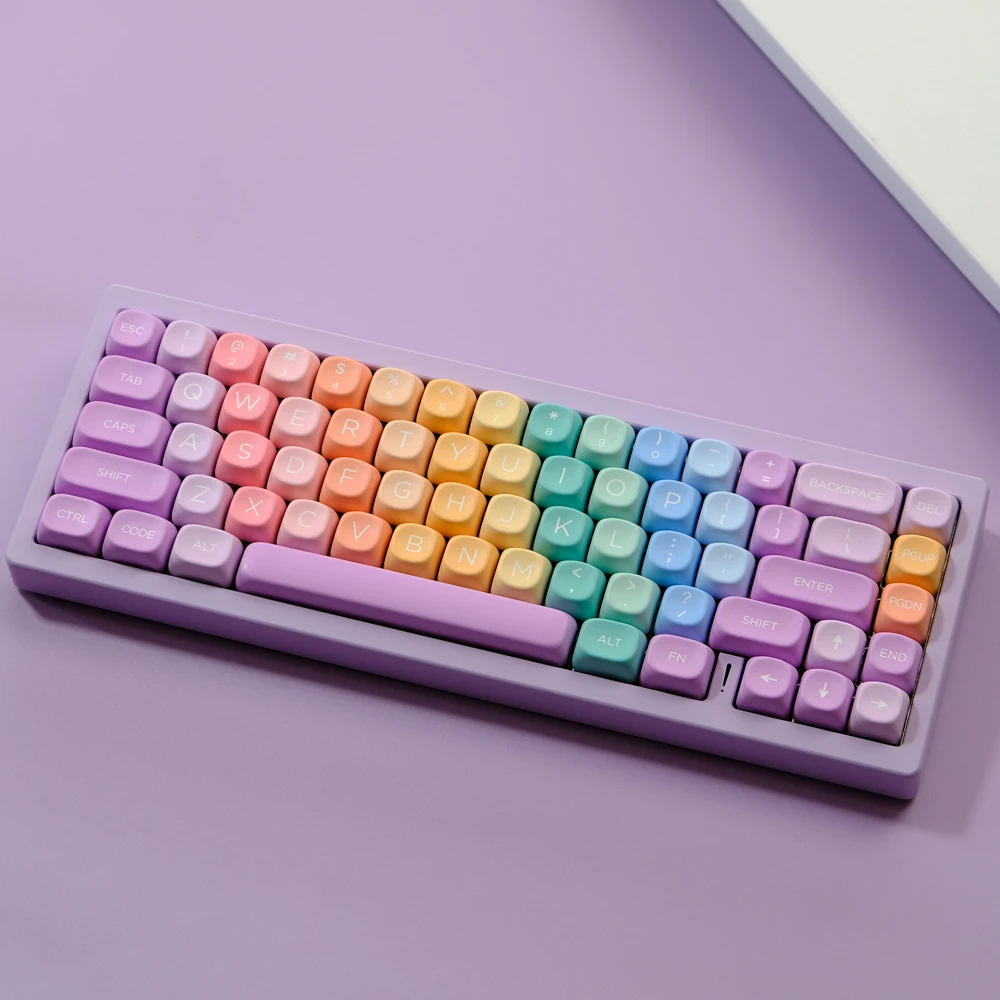 Fudge-Tapa de tecla de color Orbicular, perfil XOA, juego de teclas de sublimación de tinte PBT, 126 teclas para teclado MX 6.25U 7U Shift