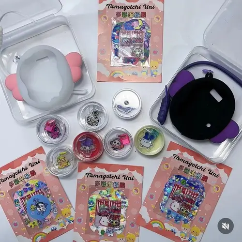 산리오 다마고치 유니니 헬로키티 페이스플레이트 실리콘 보호 필름, 귀여운 스티커, 다마고치 보호 장식, 크리스마스 선물 