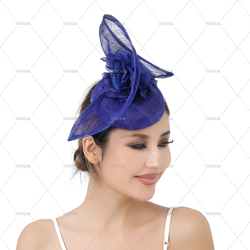

Ladies High Quality Sinamay Fascinator Hats with Hair Clip for Wedding Church Party Race Headwear Bride Wedding Hair Accessories