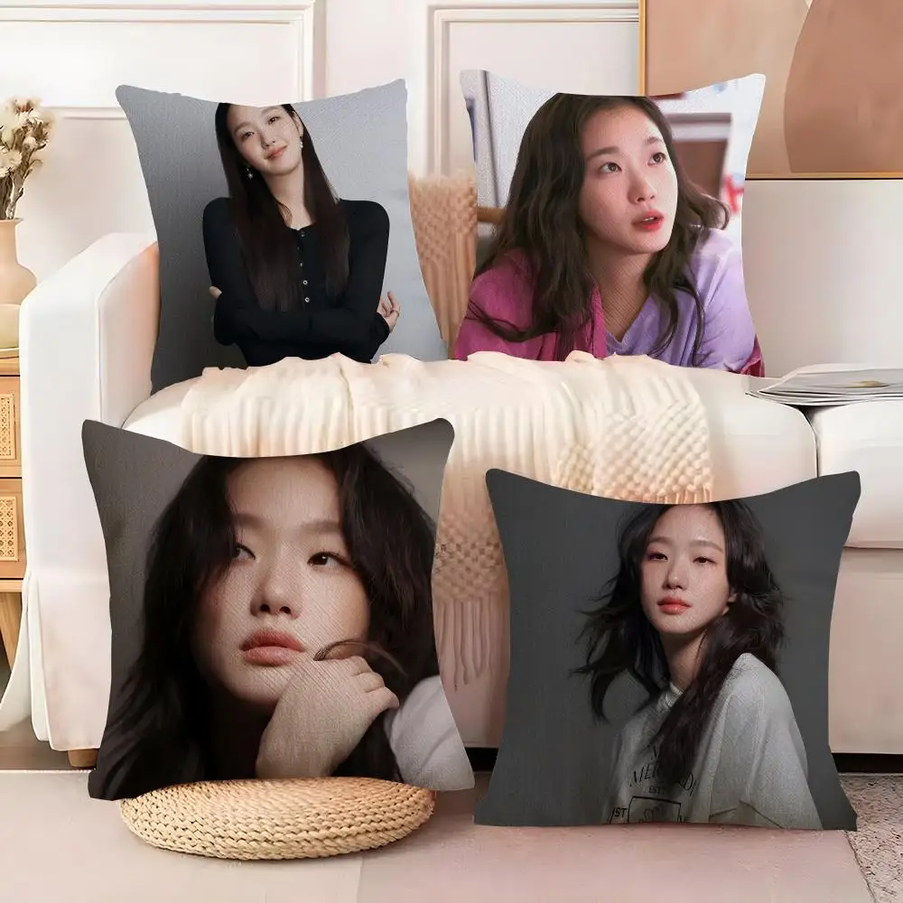 Kim Go Eun actor Cushion Cover  Plush Fabric Soft Double Sided Print Sofa Cushion Cover Throw Pillow Covers