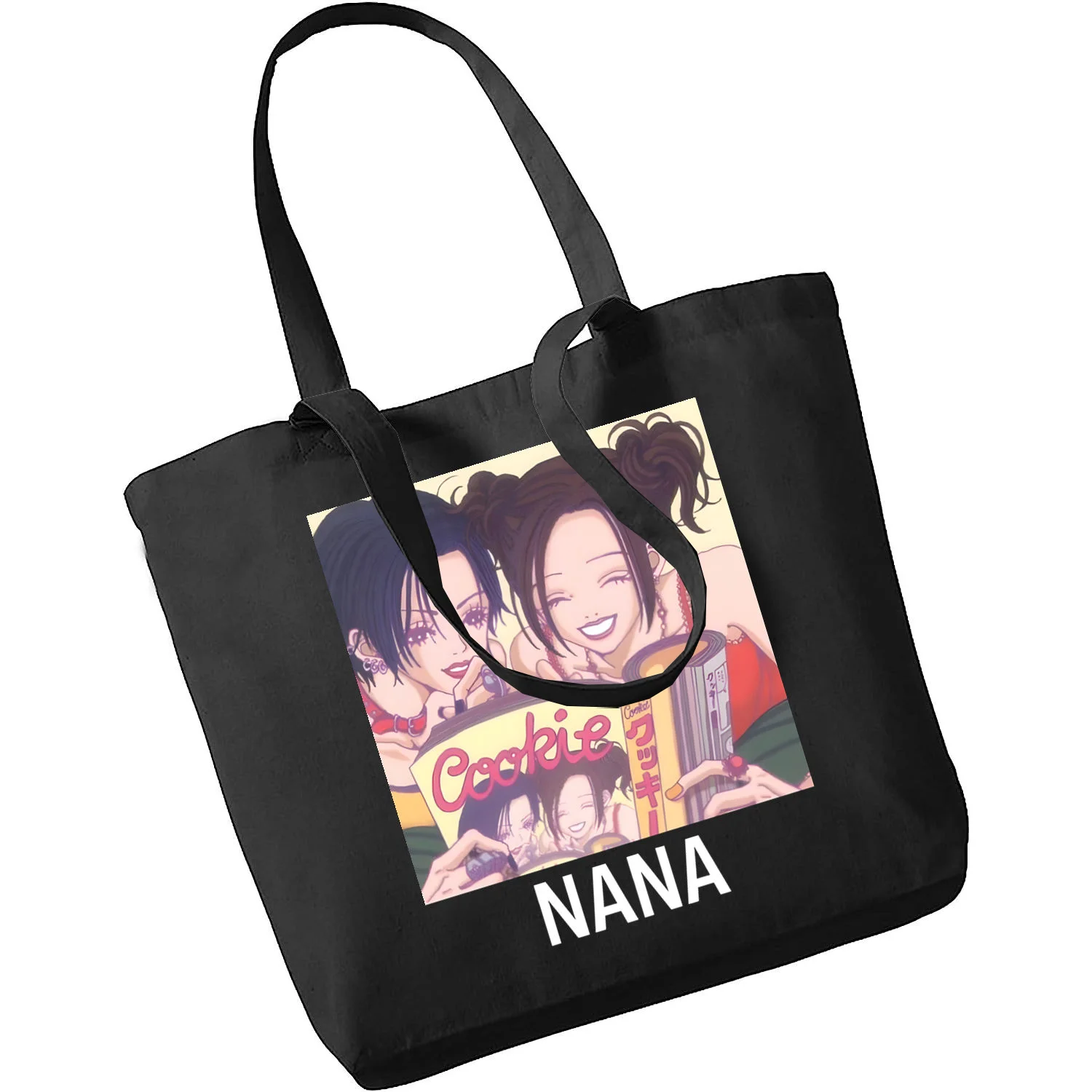 Black Stones NANA Osaki Japanese Anime Women Hand Bag with Free Shipping Low Price Black Canvas Canvas Tote Ladies