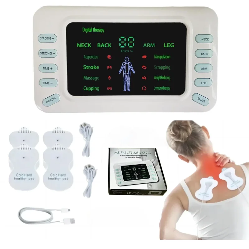 

Meridian Physiotherapy Muscle Stimulator Dual Channel Electronic Pulse Massager Tens EMS Machine for Neck Back Pain Relief