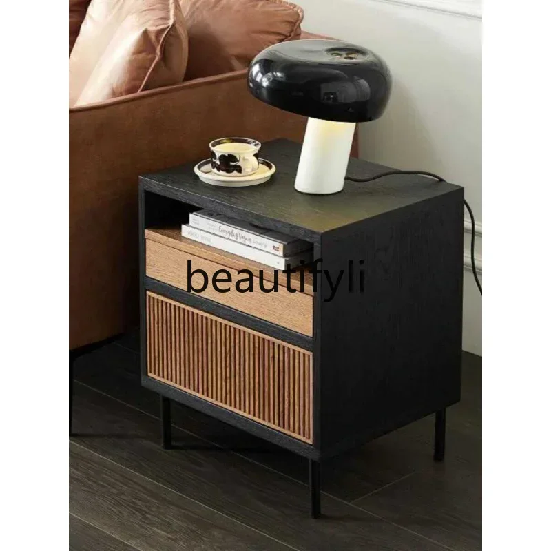 

ssK178 ss25 ss Nordic simple modern solid wood bedside table bedside storage locker bedroom retro light luxury storage 25