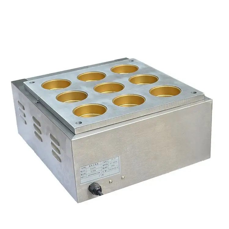 9 Copper Holes Red Bean Cake Machine Commercial Obanyaki Maker Steel Street Food Commercial Energy Saving Adjustable Thermostat