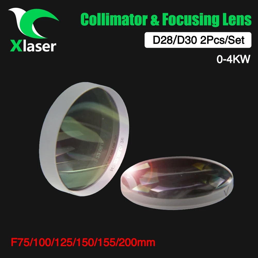 レーザーコリメータ,フォーカスレンズ,d28,d30,f75,f100,f125,f150,f155,f200,1064nm,wsx raytools,ボディカッティングヘッド,0-4kw, 2個セット