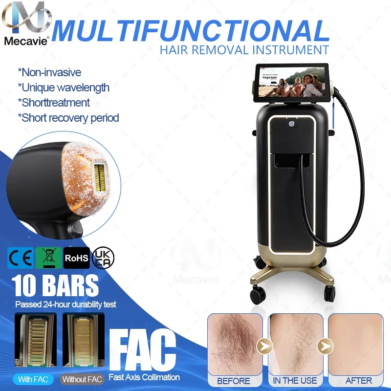 Professional Diode Laser Hair Removal Device 2026 808NM 5000W Portable Soprano Titanium 4 Waveforms Skin Care for Body Hair Remo