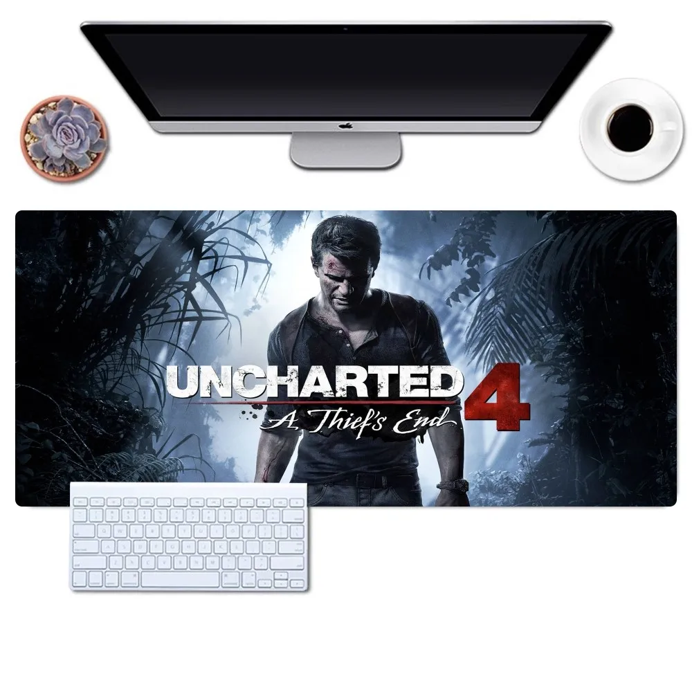 Uncharted 4 The Lost Legacy Game Mousepad Gaming Office Desk Pads Large For Computer Non-slip Lockedge Mouse Pad