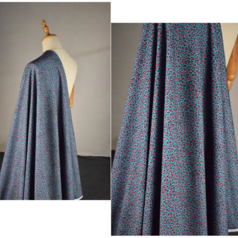 

Retro Lake Blue Little Leopard Print Corduroy Fabric For Autumn Winter Dress Suit Trousers Coat Face Shoe Surface Cloth, T2386
