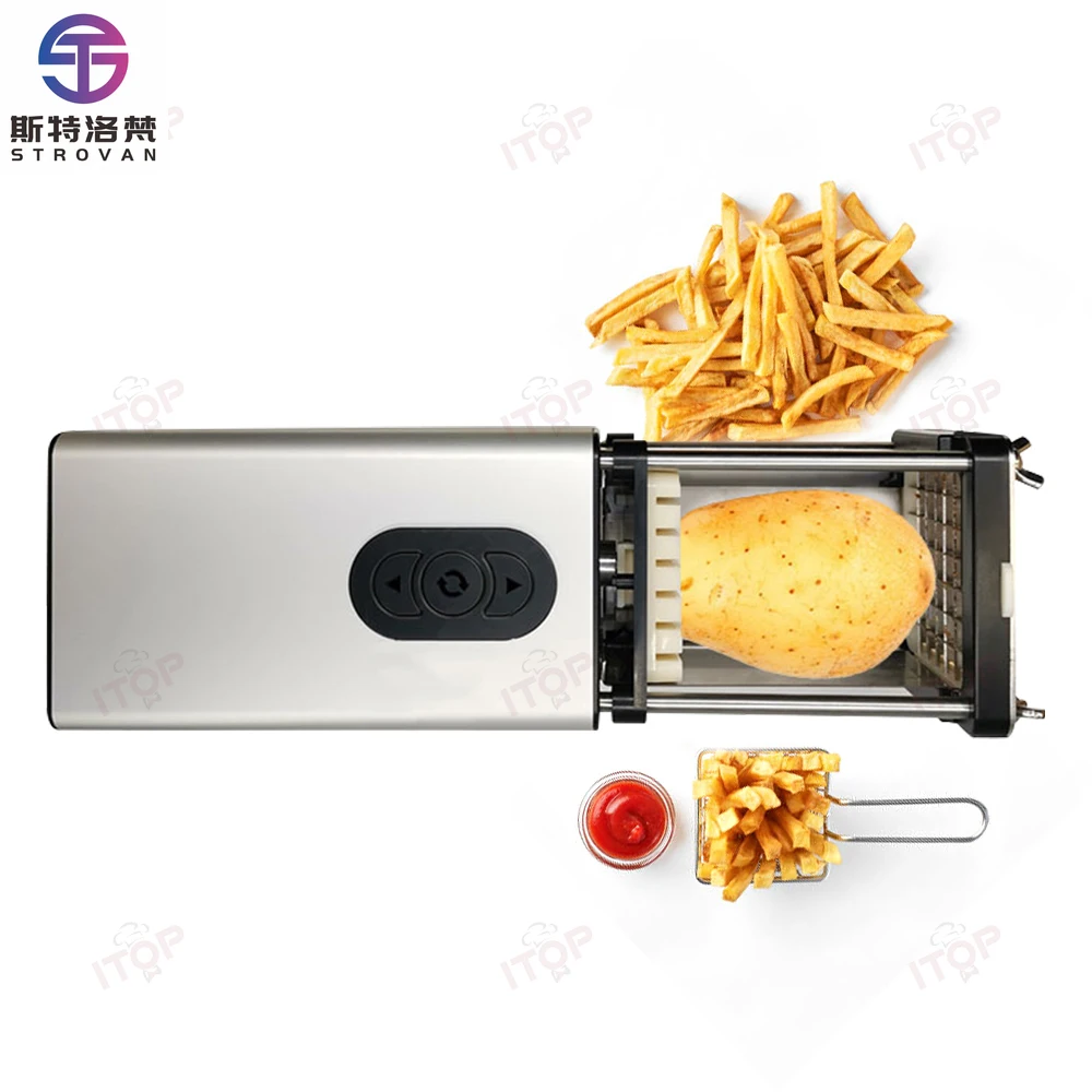 STLF JW Smart Kitchen Gadget Electric Auto Potato Chopper Sharp Blade Potato Slicer French Fried Potato Cutter
