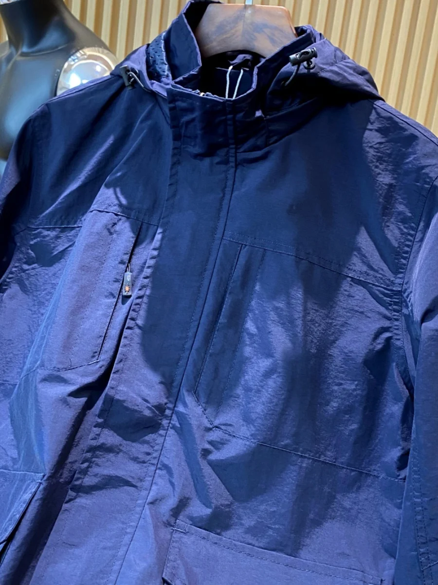 

Outdoor Men's Faionable Hooded Jaet Waterproof Windproof Casual Lightweight Workwear Autumn New Sle Youth Stand Fit