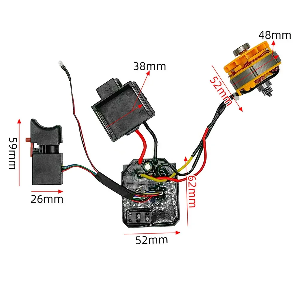 For 21V Brushless Electric Wrench Speed Switch Drive Board Control Board Motor Assembly Electric Drill Motherboard Accessories