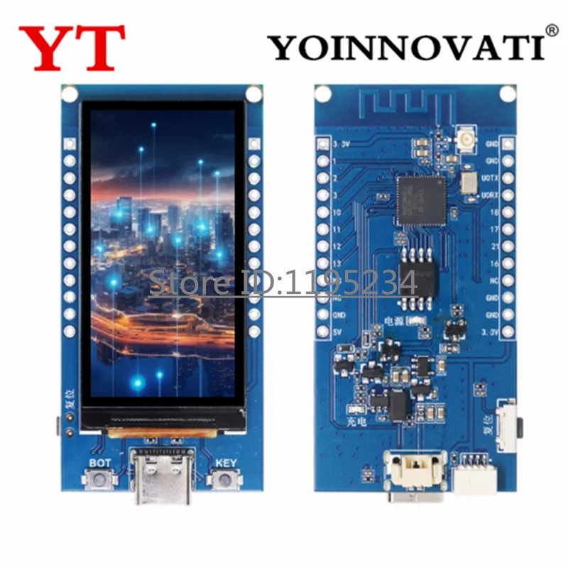 ESP32-S3 Development Board with Flash 1.9-inch LCD Display WiFi BT 5.0 Wireless Module 170x320