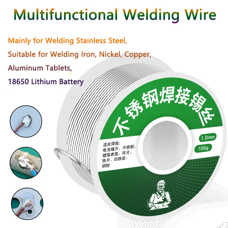 

Lighter Soldering Wire Stainless Steel Flux-Core Tin Solder Household Multifunctional Welding For Copper Nickel Soldering Iron