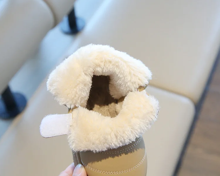 Herbst Winter Baby Jungen Mädchen Schnee Stiefel Kinder Outdoor Plüsch Schuhe Anti-Rutschig Infant Casual Schuhe Wasserdichte Kinder Stiefel – Detail 23