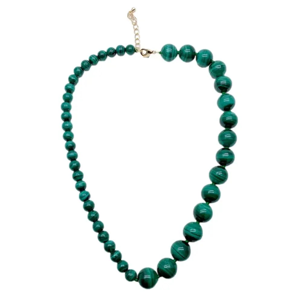 Y·YING Natural Green Malachite 7mm-12mm Asymmetric Necklace  fashion Choker Women Gift