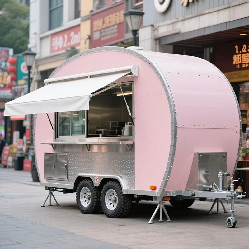 Concession Trailer Portable Street Kitchen Cart Mobile Meal Preparation Kiosk Durable Base Stall For Independent Catering Vendor