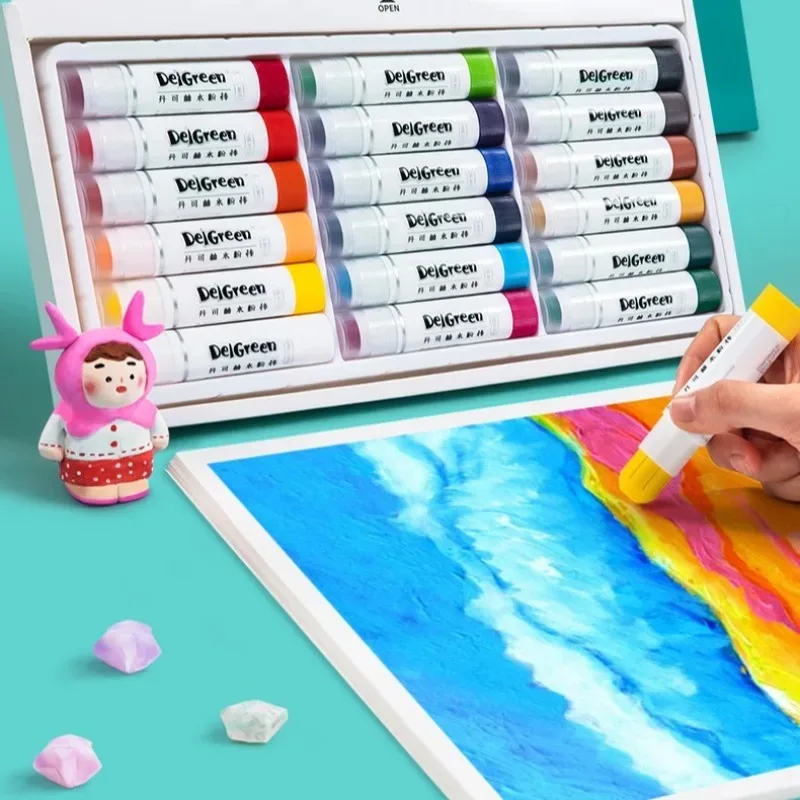 12/18/24 Color Macaron Crayons For Kids Solid Gouache Stick Rotating Water-Soluble Children\'s Crayon Artist Grade DIY Graffiti