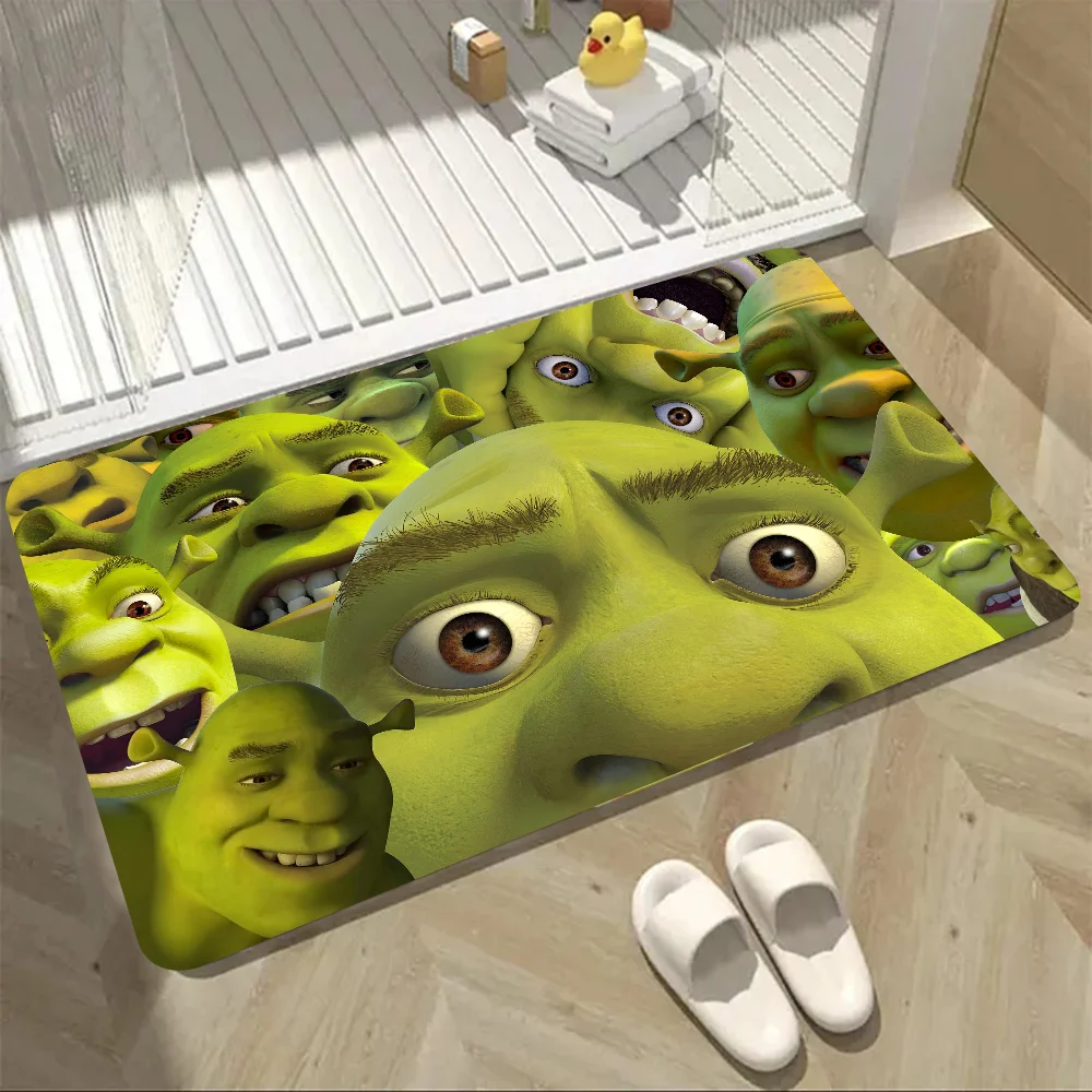 Cartoon Green Shrek Floor Mat Doormats Home Carpet Foot Mat Bathroom Absorbent Mats Anti-Slip Mats Home Decor Supplies Carpets