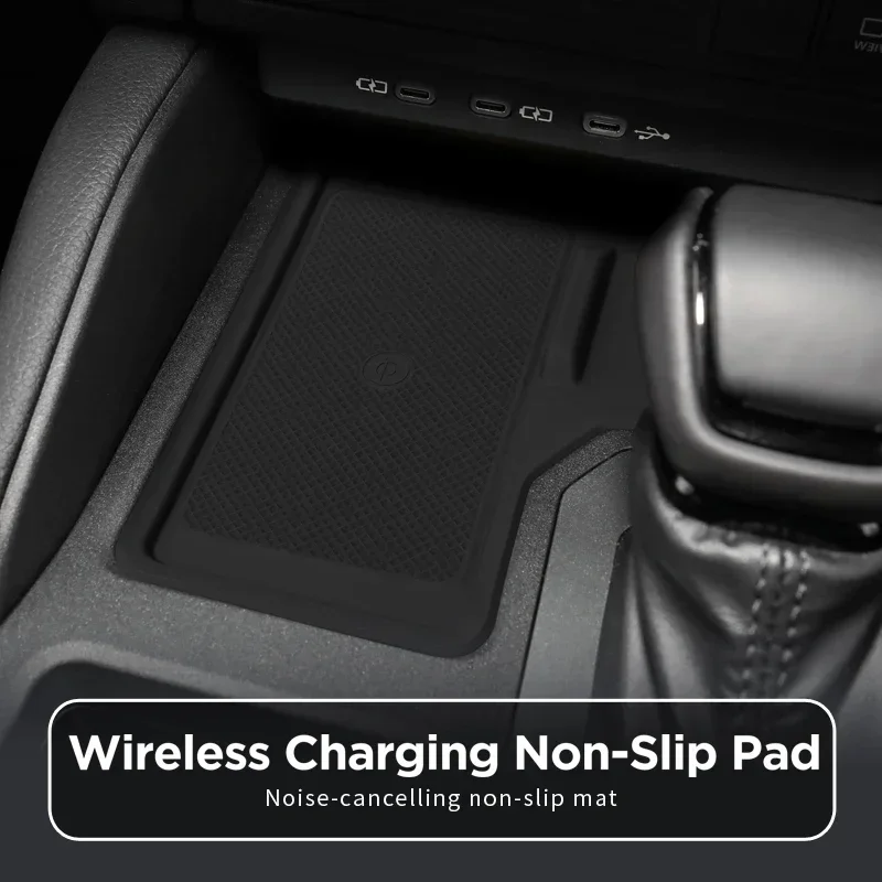 Car Center Console Wireless Charging Mat For Toyota Prado LC250 2024 2025 Auto Anti-Slip Waterproof Silicone Pad Accessories