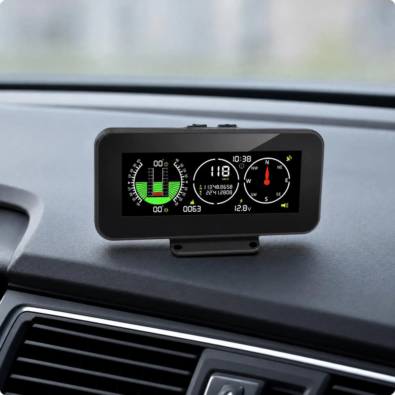Car Screen GPS Speed Display Heads Up Monitor for Vehicle with Altitude Compass Direction Coordinates ABS PC Dashboard Mount M60