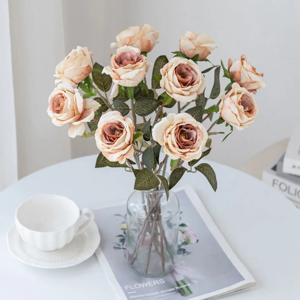 

Artificial Flower Silk Rose Wedding Bridal Bouquet Valentine Outdoor garden Home Outdoors Garden arch Wall Festival DIY Hot sale