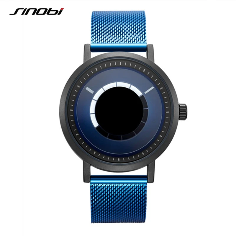 SINOBI Creative Original Design Men\'s Watches Fashion Stainless S Man Quartz Wristwatches Blue Top Brand Male Relogio Masculino