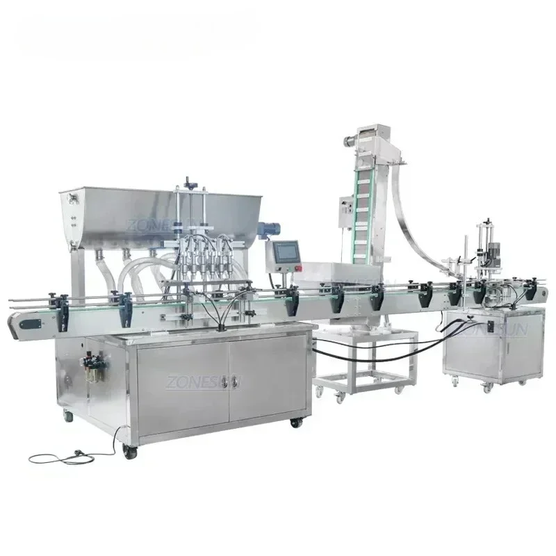 Zonesun ZS-FAL180A3 desinfetante para as mãos suco de óleo cosmético automático pequena garrafa jar enchimento máquina tampando linha produção automática