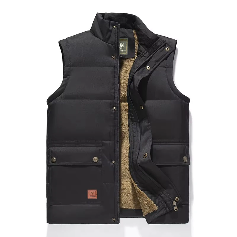 Winter Men's Fleece Warm Vests Fashion Men Cotton Thick Windbreaker Waistcoats Men Hiking Waterproof Sleeveless Jacket 8XL