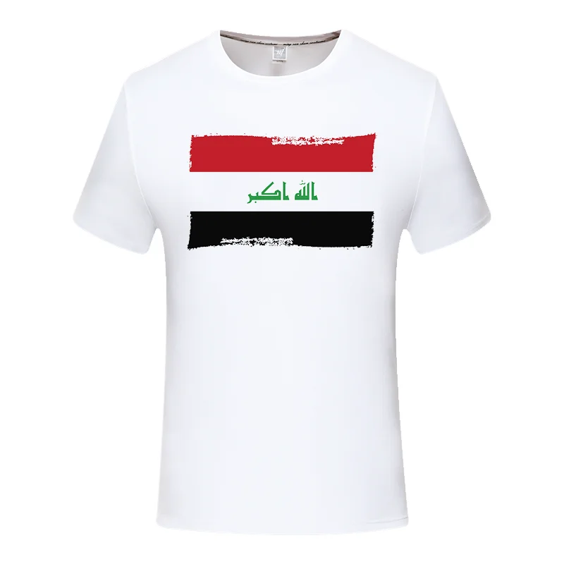 New Summer Iraq Flag Men T Shirt Casual T-Shirts Iraq National Flag Nostalgic Style Tops Tees Camisa Masculina boy tshirt