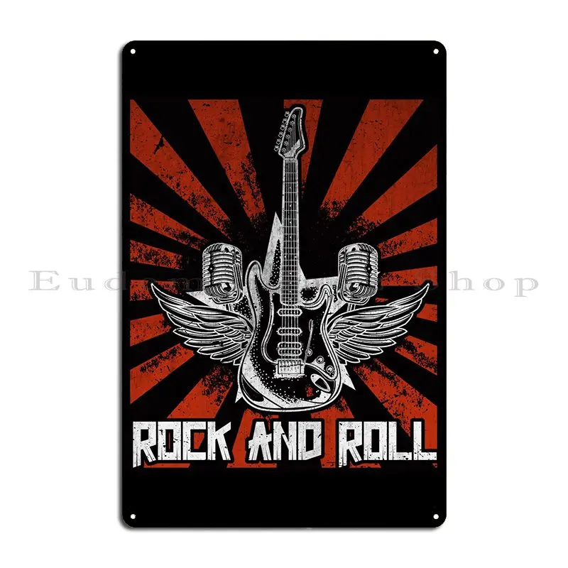 Retro Rock And Roll Metal Plaque Poster Club Kitchen Living Room Customize Wall Decor Tin Sign Poster