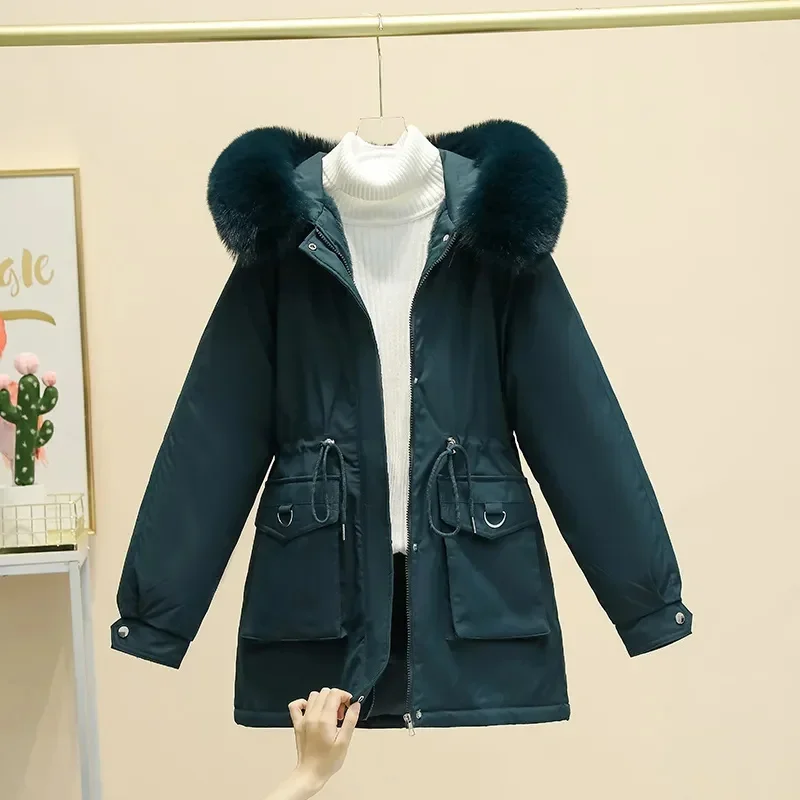 

2024 New Winter Jacket Long Coat Women Jacket Parkas Warm Fur Collar Hooded Parka Female Fur Lining Thick Waterproof Outwear Q23