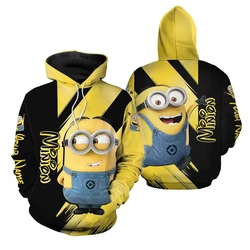 Minions 2024 Latest 3D Printed Kids Top Boys' Holiday Casual Hoodie Personalized Girls Short-sleeved Hoodie Plus Size Kids/Adult