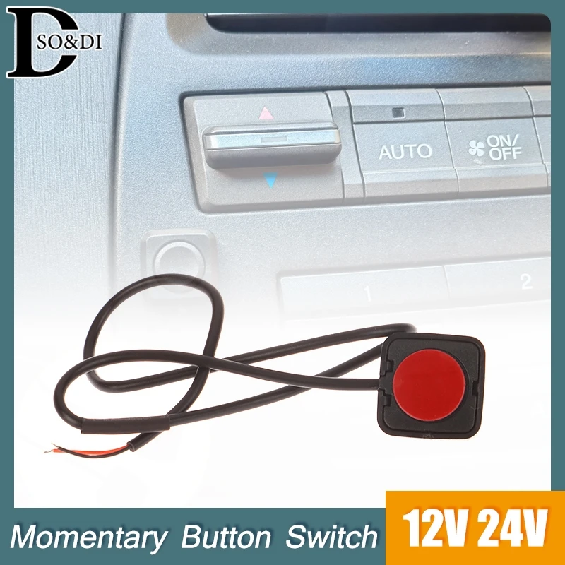 1Pcs Momentary Push Button On Off Switch Black Plastic 12V 24V Car Alarm Button DIY Flashlight Surface Mount Mini Button Switch