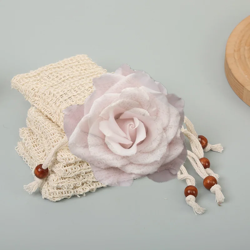 Popular Natural Cotton Linen Foaming Soap Bag Saver Net Mesh Massage Exfoliator Pouch Bathing Bubble Maker Cleaning Tool