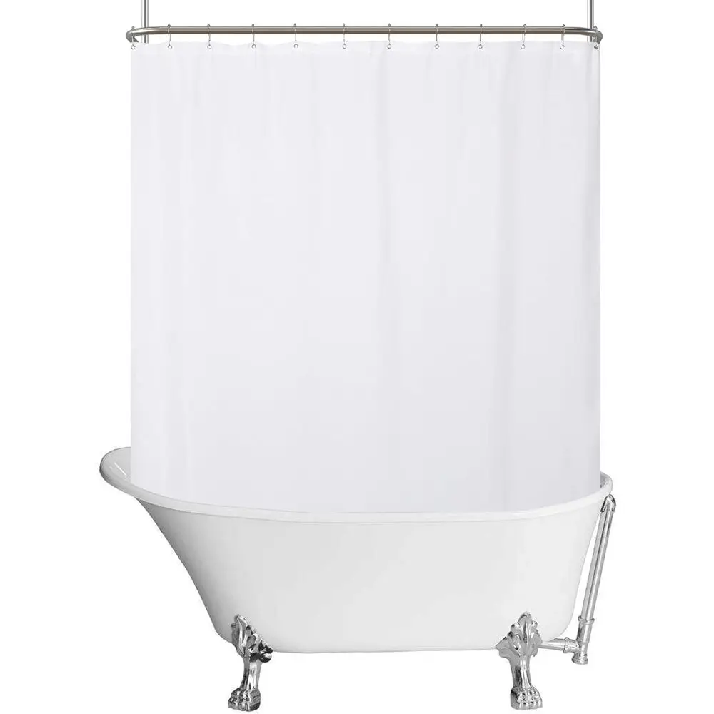 

Полностью закрывающая душевая занавеска 180x70 дюймов, 36 крючков, дышащая ткань, можно стирать в машине, белый цвет