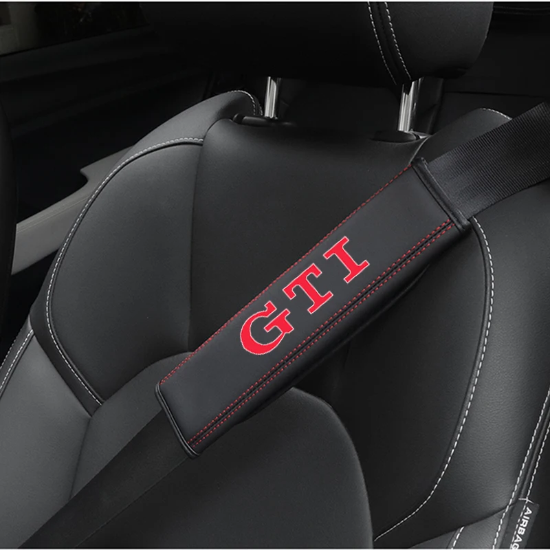 GTD For VW Volkswagen Golf 3 4 5 6 7 8 R MK4 MK7 MK6 MK5 1pc Cowhide Car Interior Seat Belt Protector Cover For car Auto Acces