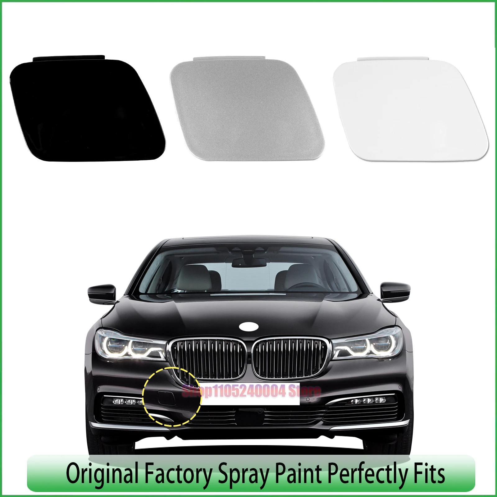 For BMW 7 Series G11 G12 2015 2016 2017 2018 Tow Hook Eye Cover Part 51117412466 Front Bumper