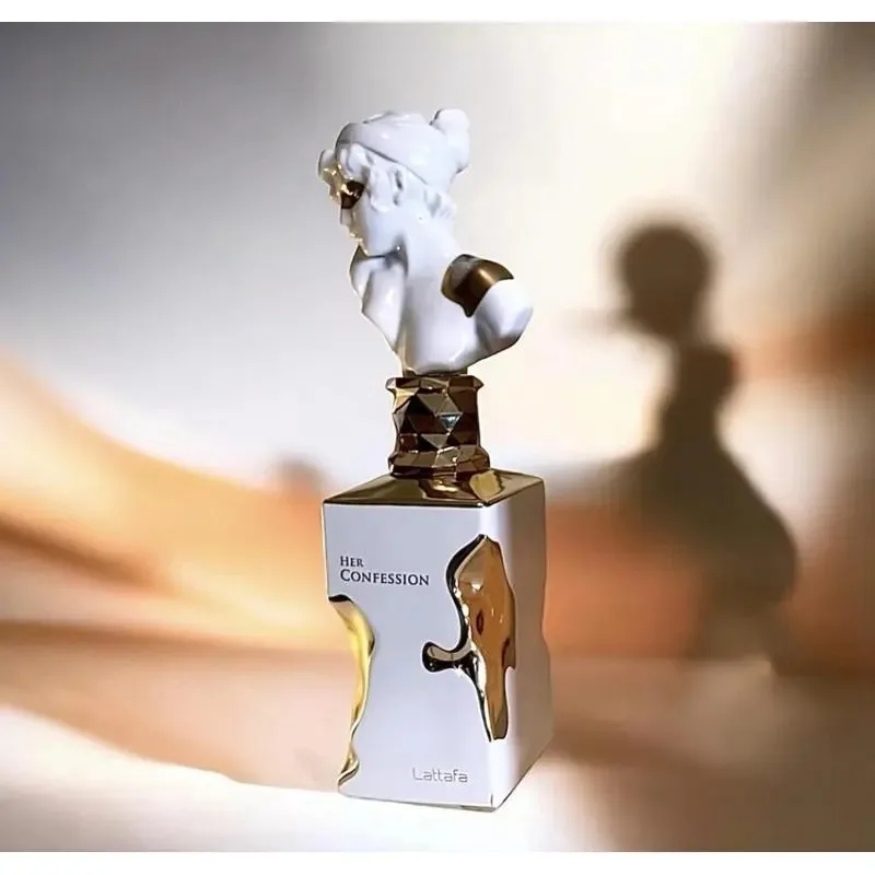 Lattafa HerConfession Eau de Toilette للنساء: مزيج من ملاحظات الفانيليا والزهور مع العنبر الملتصق والمسك |   3.4 أونصة/100 مل. ز