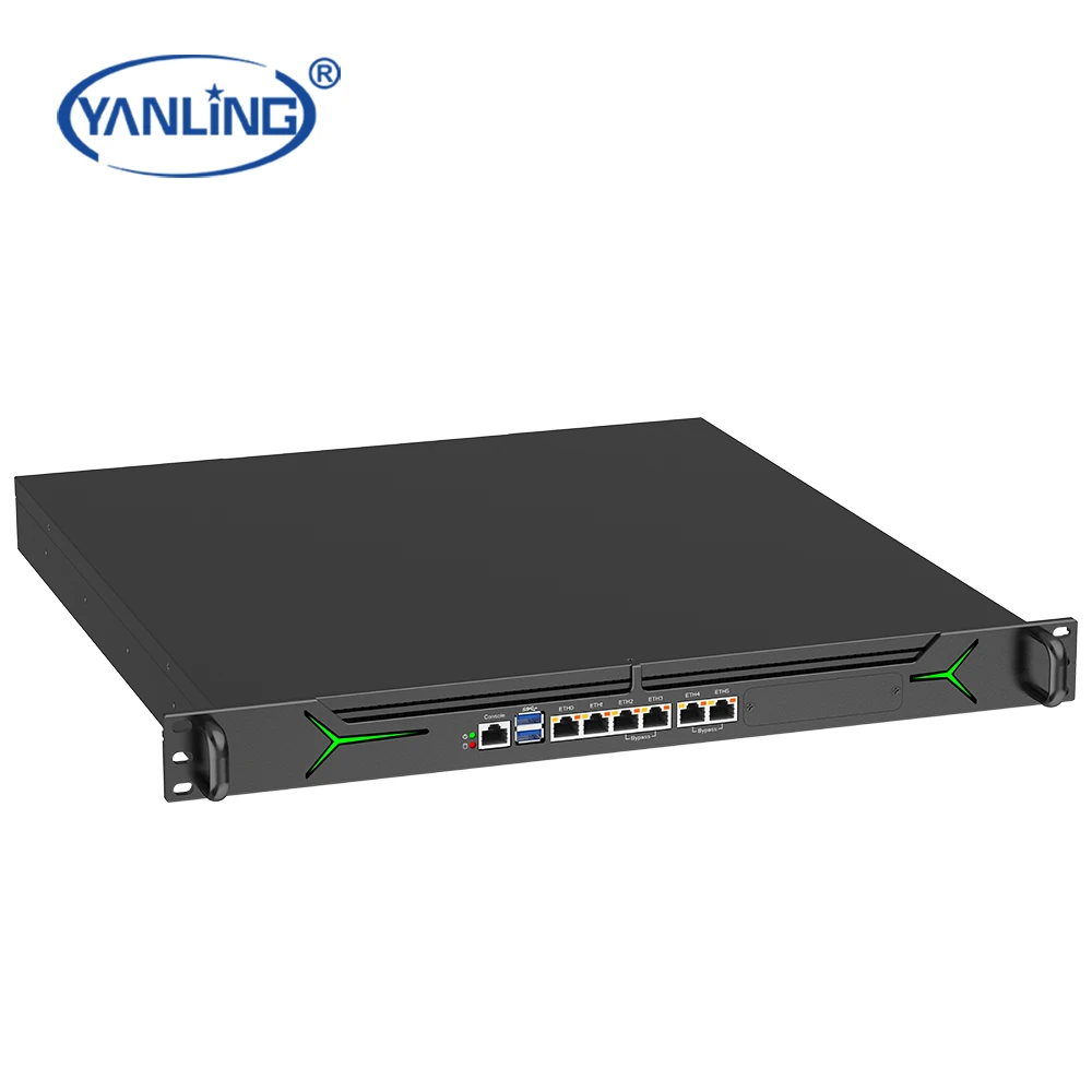 Professional Hardware Manufacturer's Customized 1U 19'' 6LAN Pfsense Network Router Redundant Power Supply Firewall VPN Stock