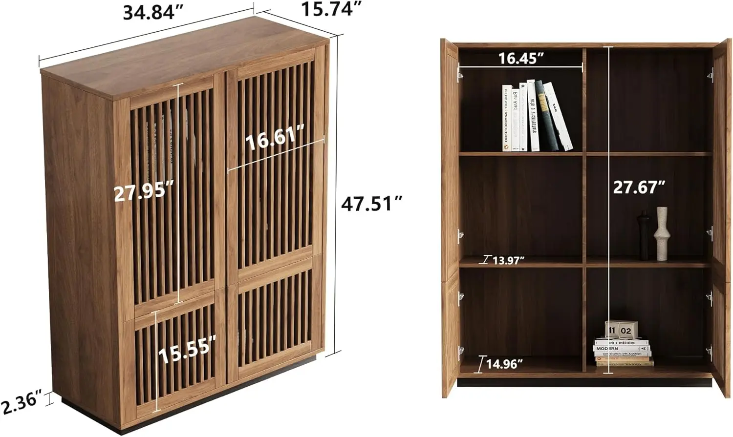 Lemari Penyimpanan Pintu Berpalang Kayu - Desain Multifungsi, Elegan dan Minimalis, Sempurna untuk Ruang Tamu, Ruang Makan
