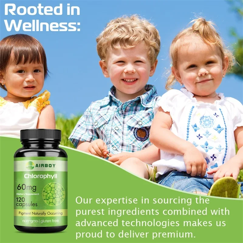 Chlorophyll Capsules - for Energy, Immunity, Skin Internal Deodorant - Highly BioAvailable Supplement