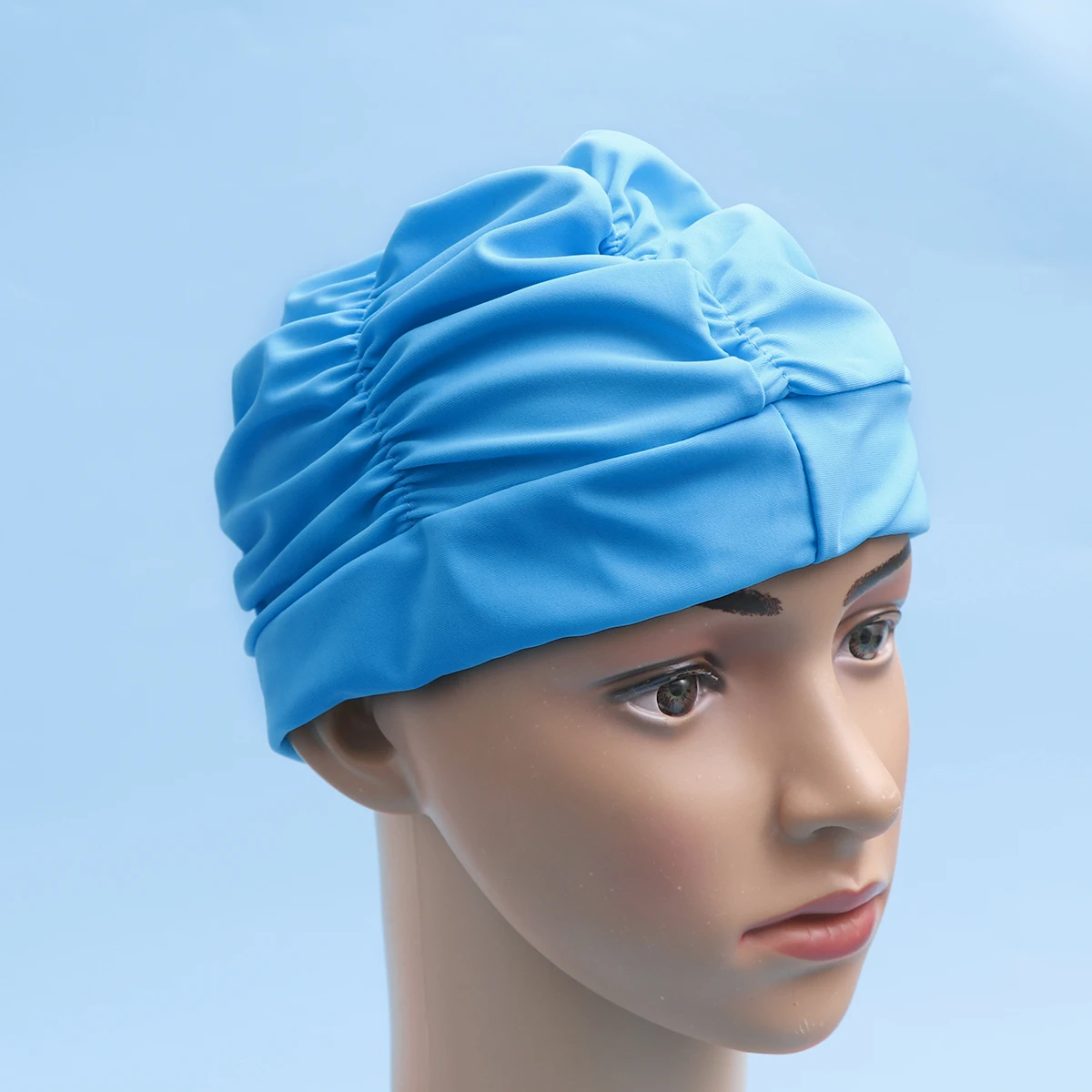 

Swim Caps for Women Pleated Swimming Fabric Pool Hair Protector Accessories Comfortable Women's