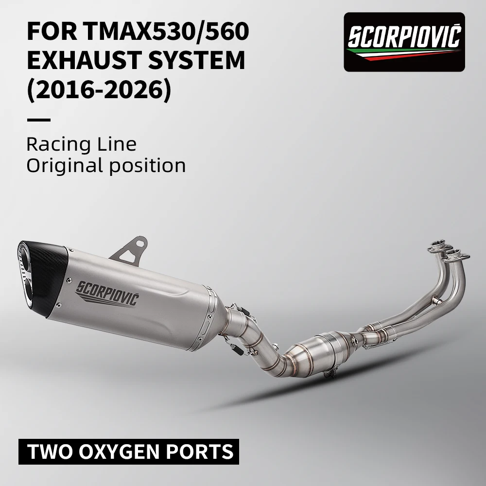 FOR TMAX560 TMAX530 TMAX-K175 2016-2026 model motorcycle stainless steel double oxygen sensor front exhaust system complete set