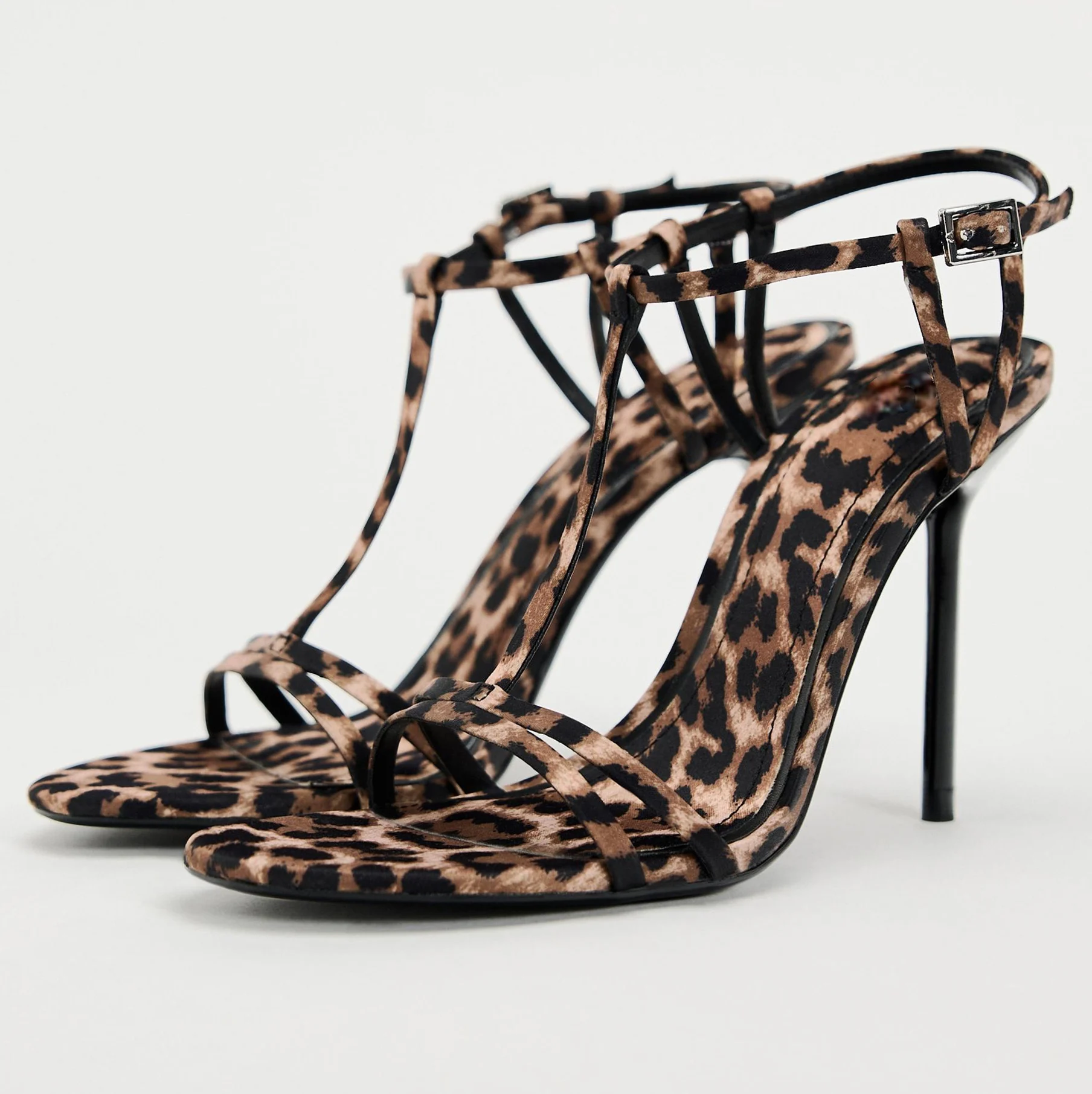 

【Measure your feet length before order】Leopard Luxury Designer Women Sandal Stiletto High Heel Sexy Fetish Party Shoe 113-CHC-33