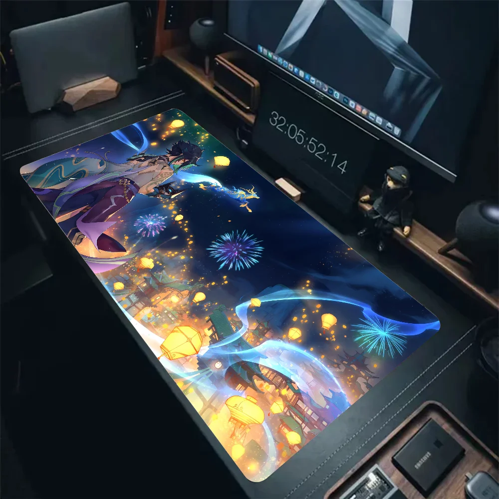 Xiao Genshin alas Mouse dampak Mousepad alas meja dengan bantalan aksesoris Gaming Prime bantalan Keyboard XXL