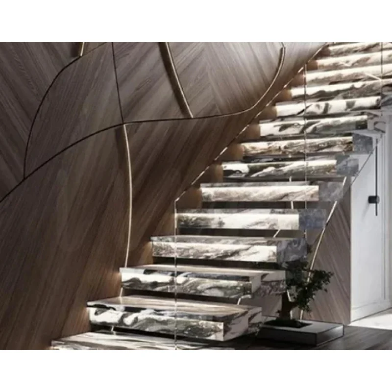 custom.Custom-fabricated Straight Staircase Offering Uncompromised Safety and Aesthetic Purity Modern Minimalist Interiors