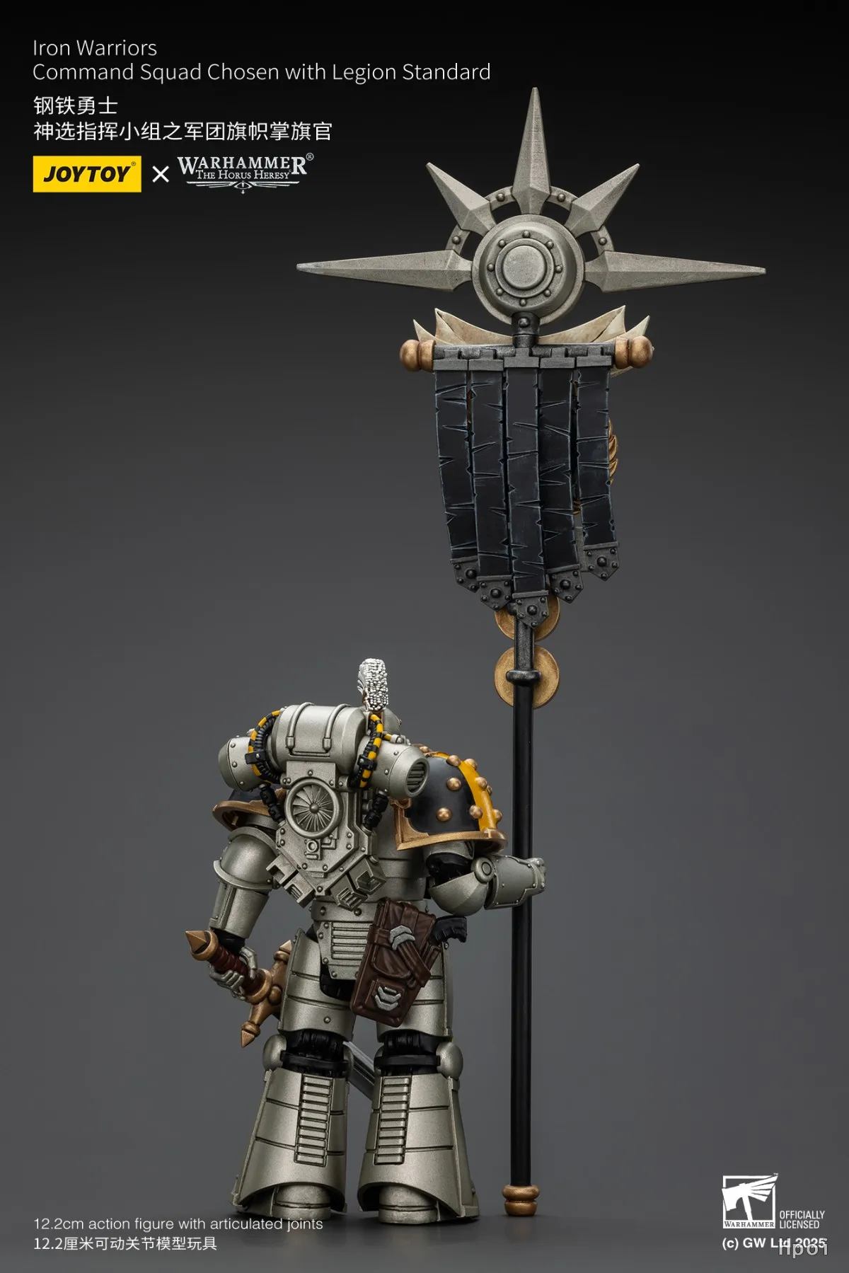 

【UA】JOYTOY Warhammer 40K Scale 1/18 Action Figures Iron Warriors Command Squad Chosen with Legion Standard Models Toys Gifts