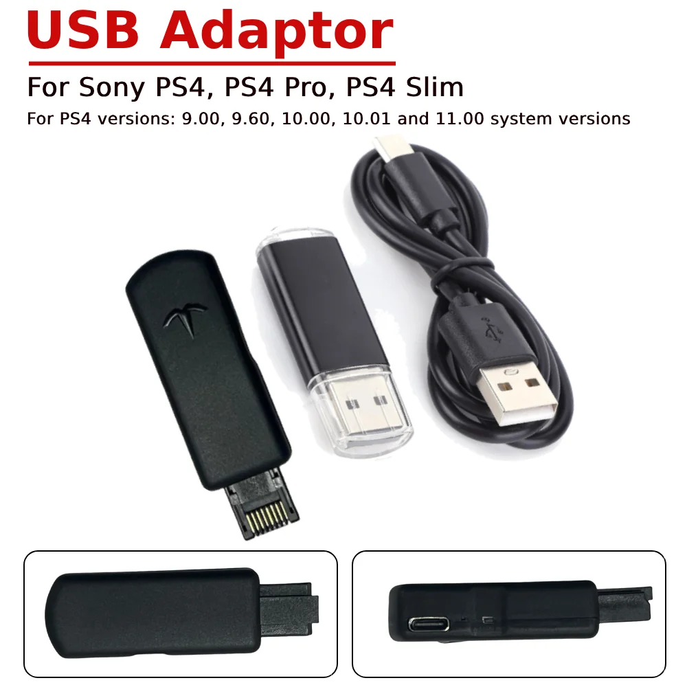 One-Key JB Tool Mod Kit USB Dongle with Type-C Cable JB USB Adapter Game Accessories for Sony PS4/PS4 Pro/PS4 Slim 9.0-11.0